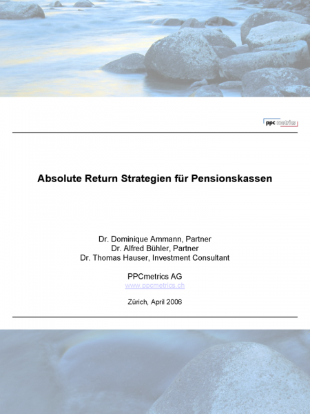 Absolute Return Strategien für Pensionskassen